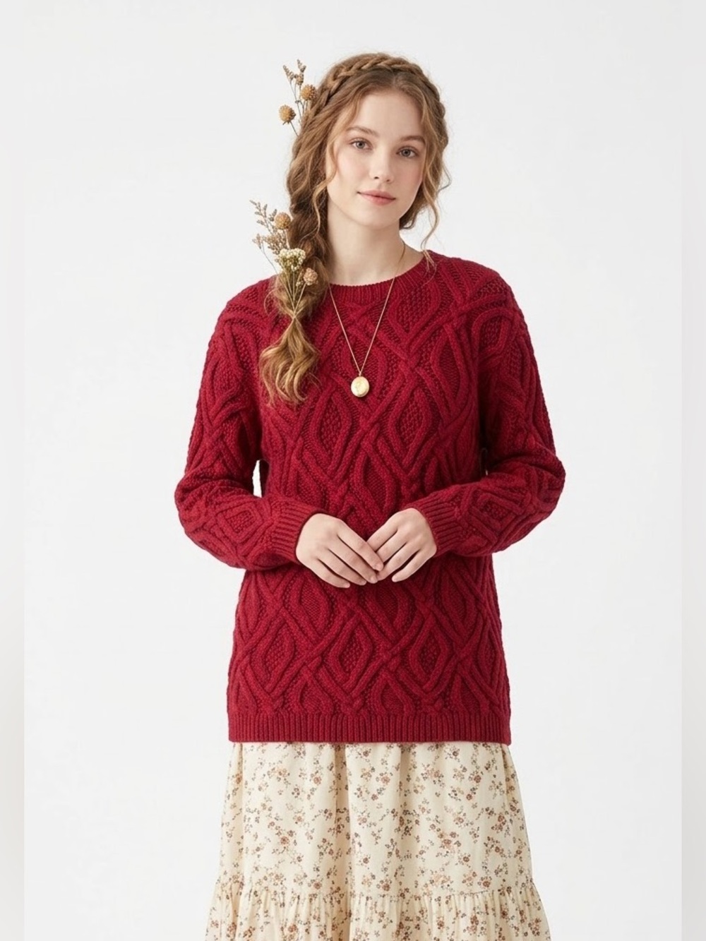 Eddie Bauer Chunky Cable Knit Sweater Fishermancore Cabincore Boho Oversized